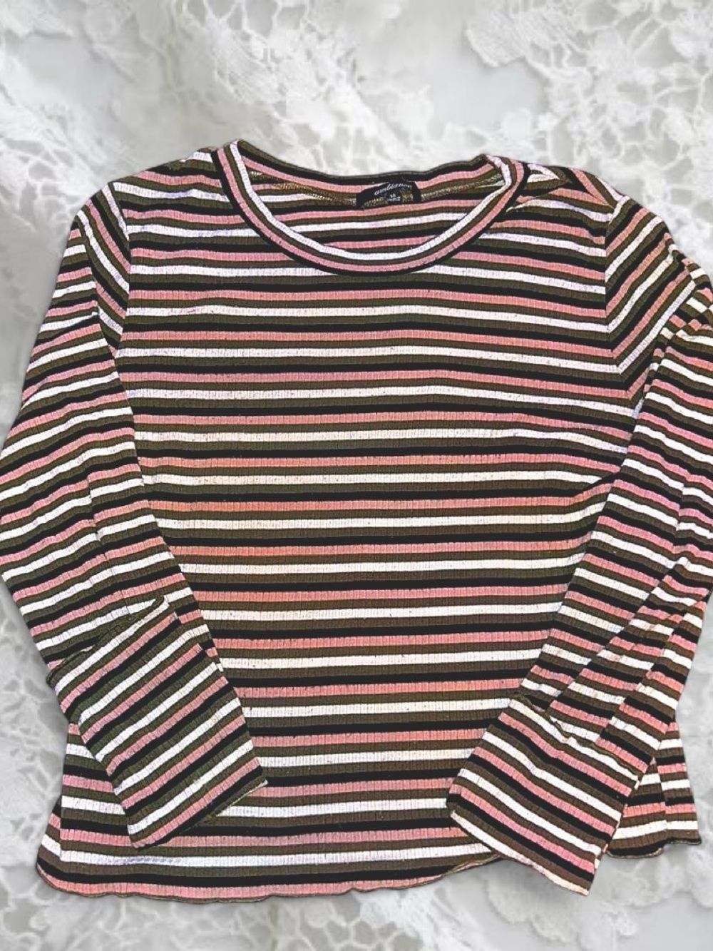 Ambiance Ribbed & Striped Long Sleeve Top ✨